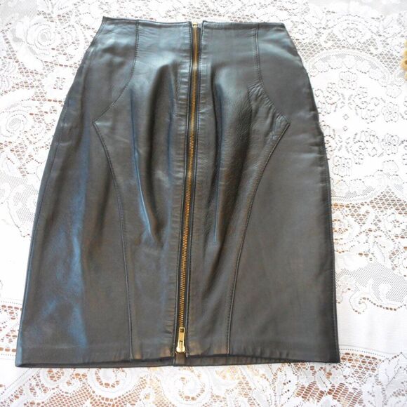 FABULOUS MOTO SKIRT & JACKET SET, Black Leather - Picture 12 of 14